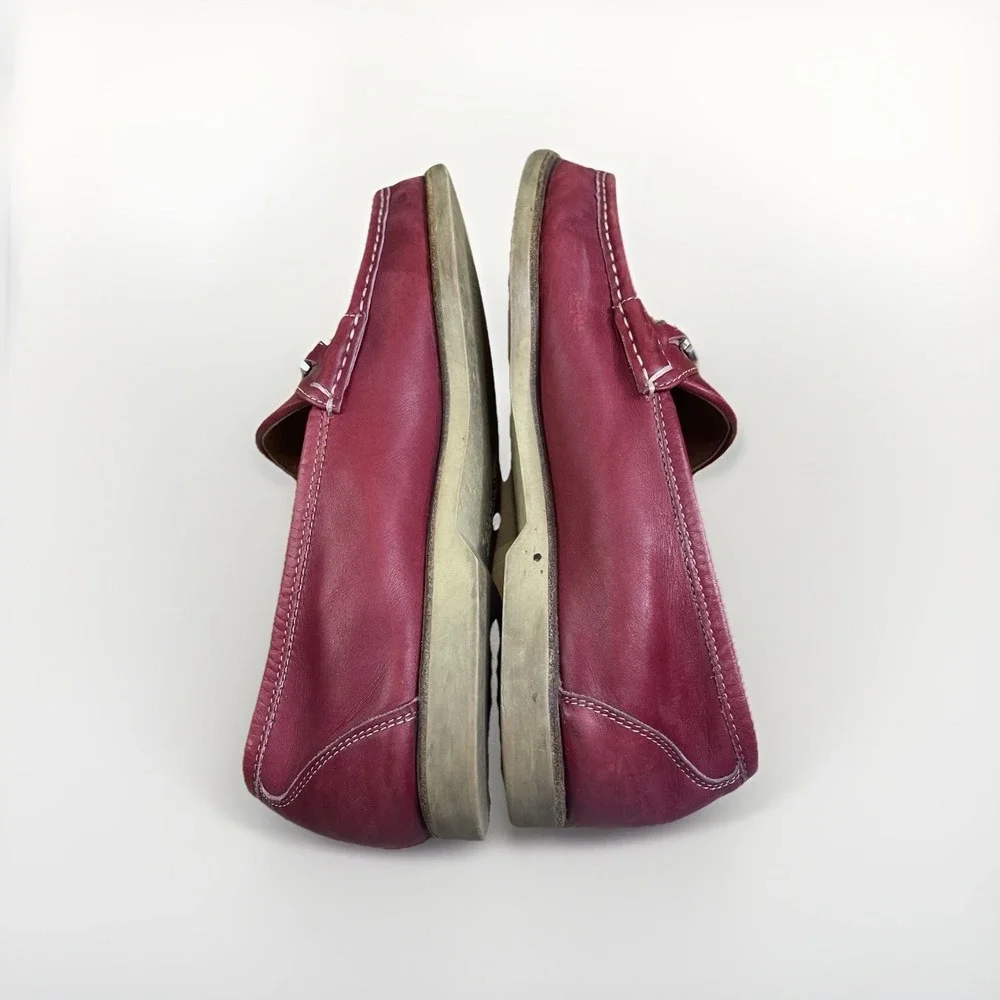 Vintage Salvatore Ferragamo Loafers Men‎ Burgundy Leather Bit Driving Shoes